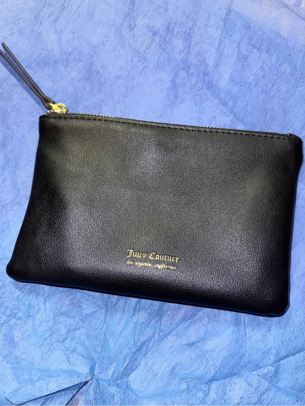 Juicy Couture Black Leather Double-Pouch Clutch